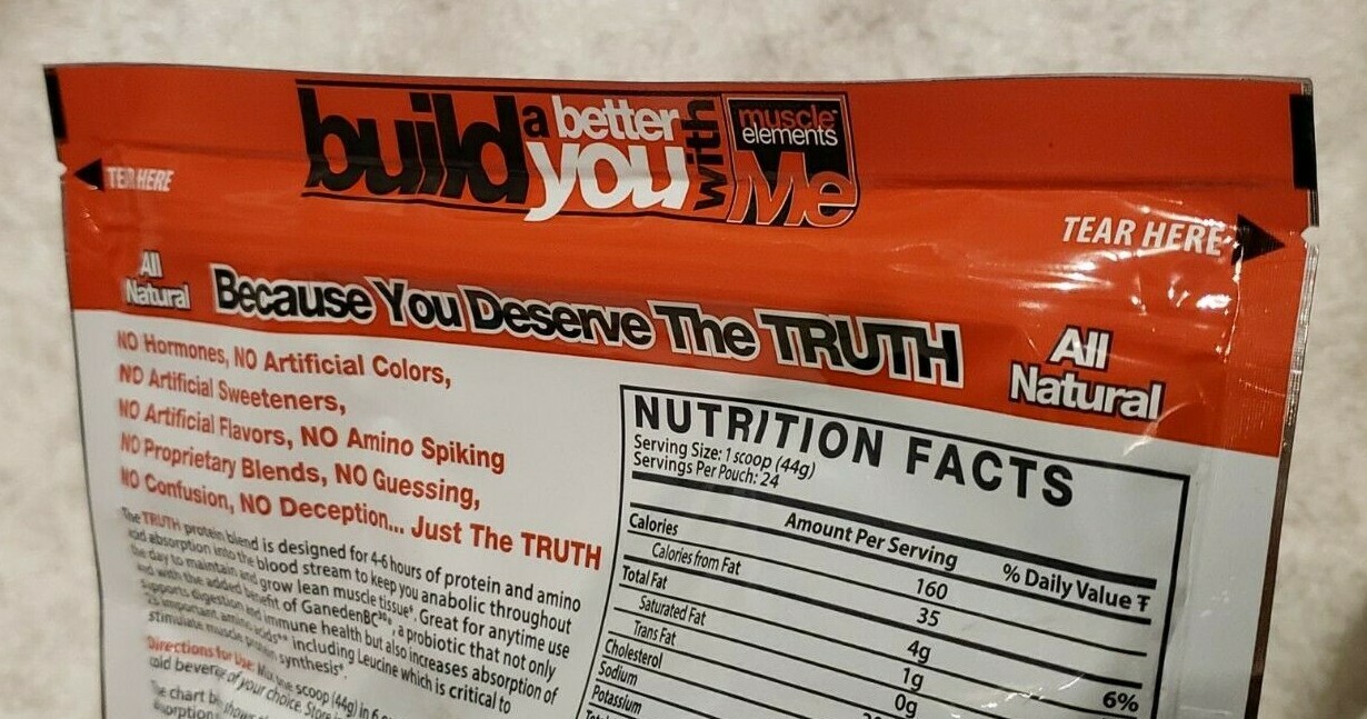 Muscle Elements The TRUTH – 24 Servings – Chocolate Bar – 2.3 lbs – Exp 12/2025