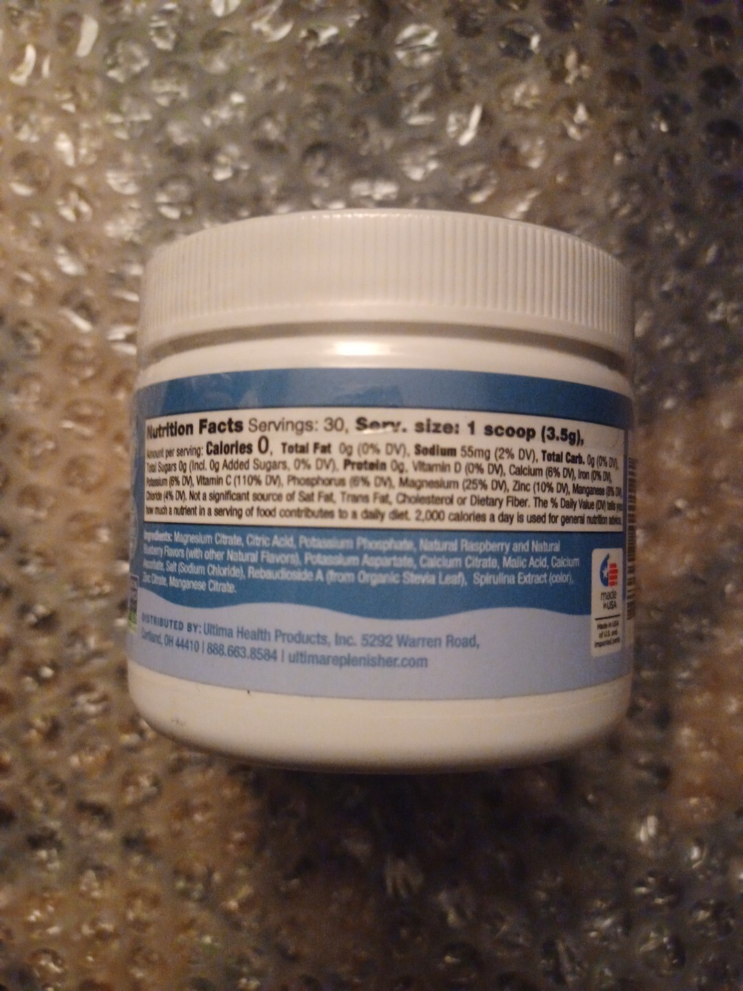 Ultima Replenisher Broad Spectrum Electrolyte Mix Blue Raspberry 3.7oz ea 7/26