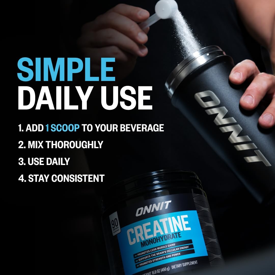 ONNIT Creatine Monohydrate Powder, IGEN(TM) 30 Servings (Pack of 1), No Color