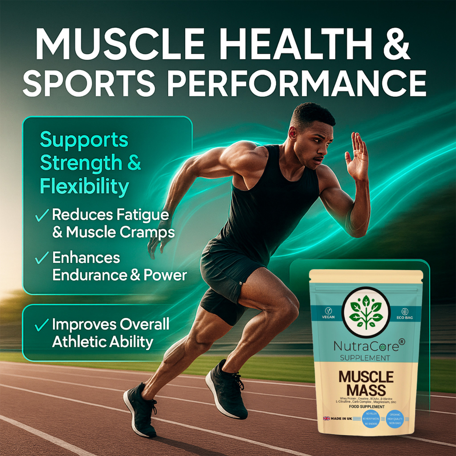 Muscle Gain Booster 770mg Capsules High Strength 100%Natural & Strong Supplement