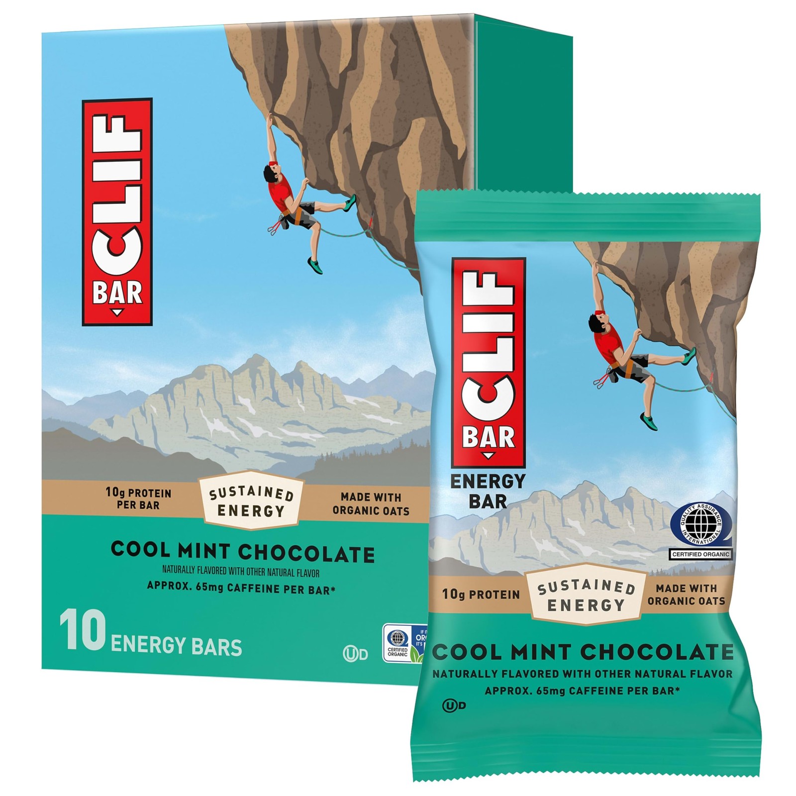 CLIF BAR – Energy Protein Bars – 10 Count (Pack of 1), Cool Mint Chocolate
