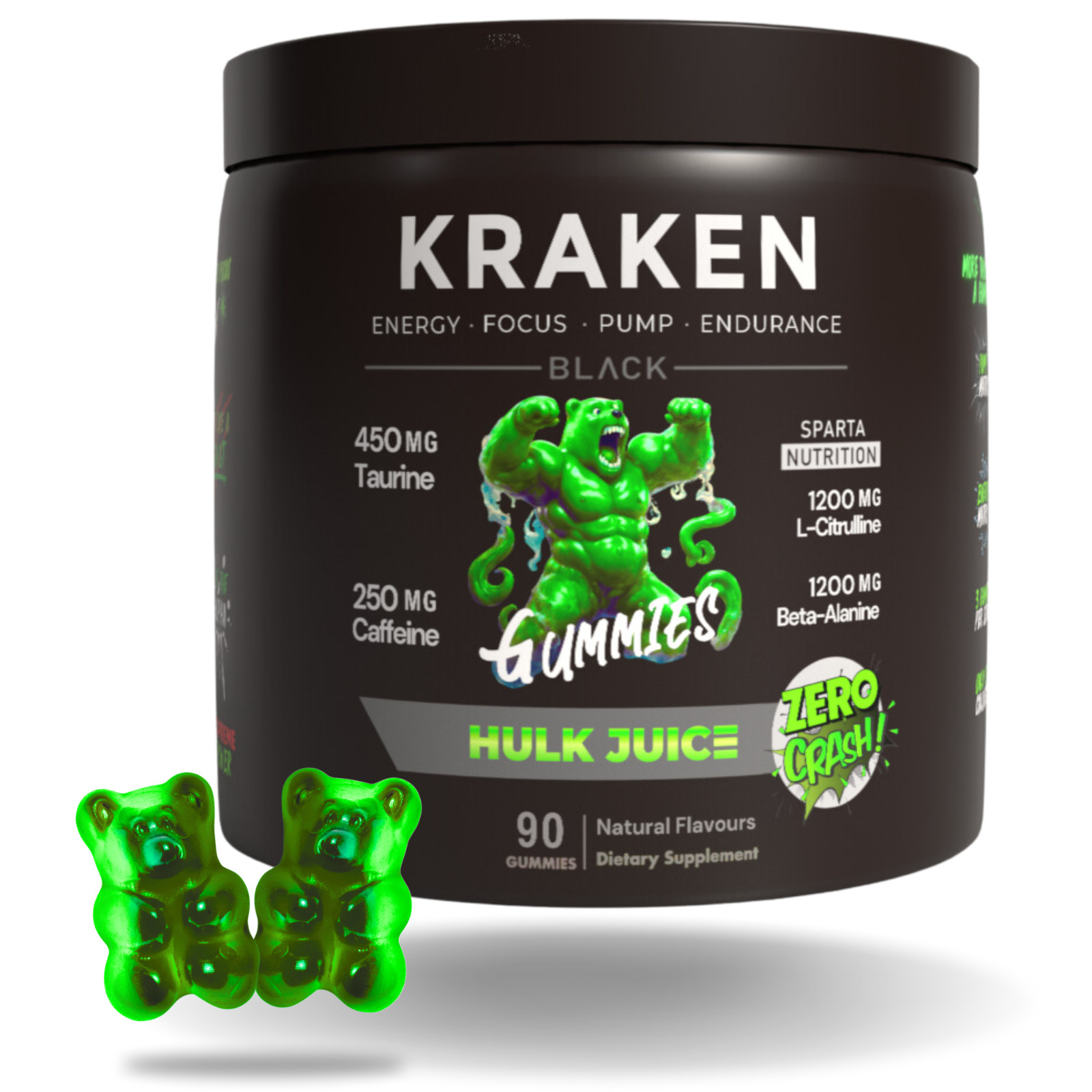 Kraken Preworkout Gummies Stim ENERGY, LASER FOCUS, HUGE PUMPS by The Gummy Lab