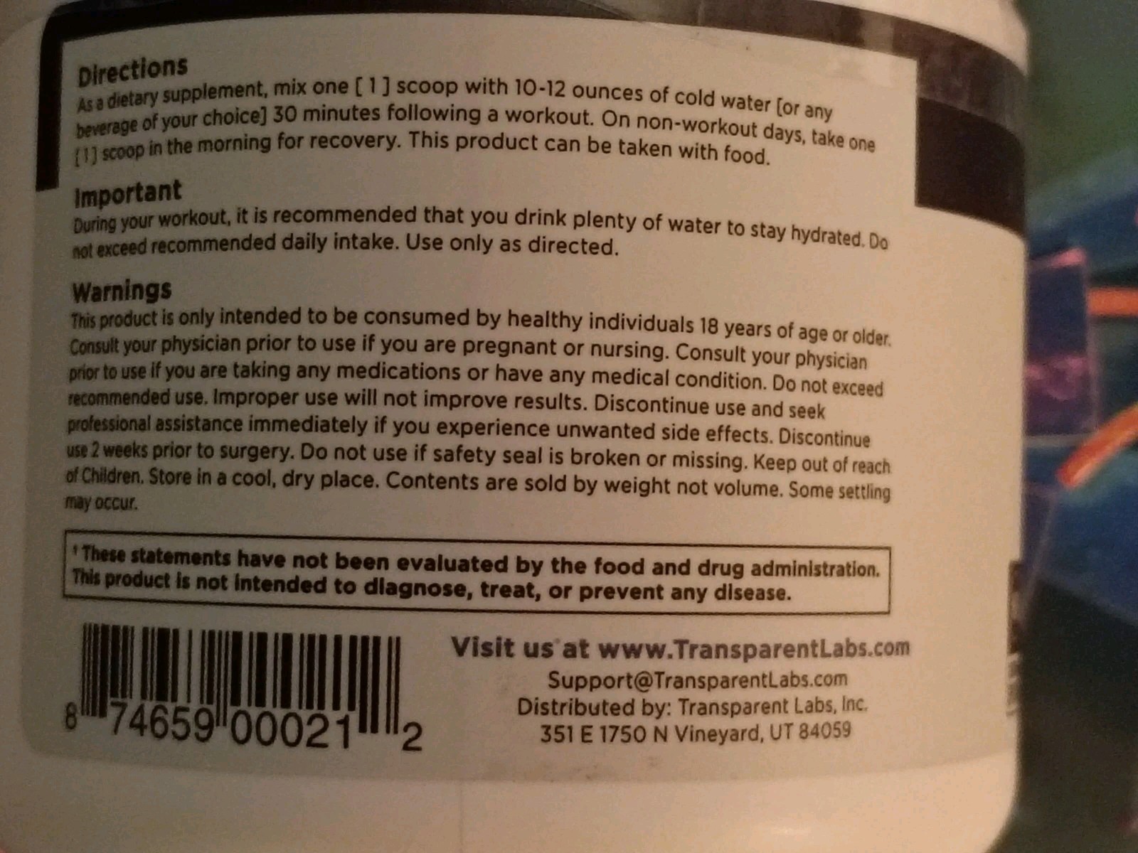 Transparent Labs Creatine HMB Creatine Monohydrate Powder Unflav 30 Serving 2027