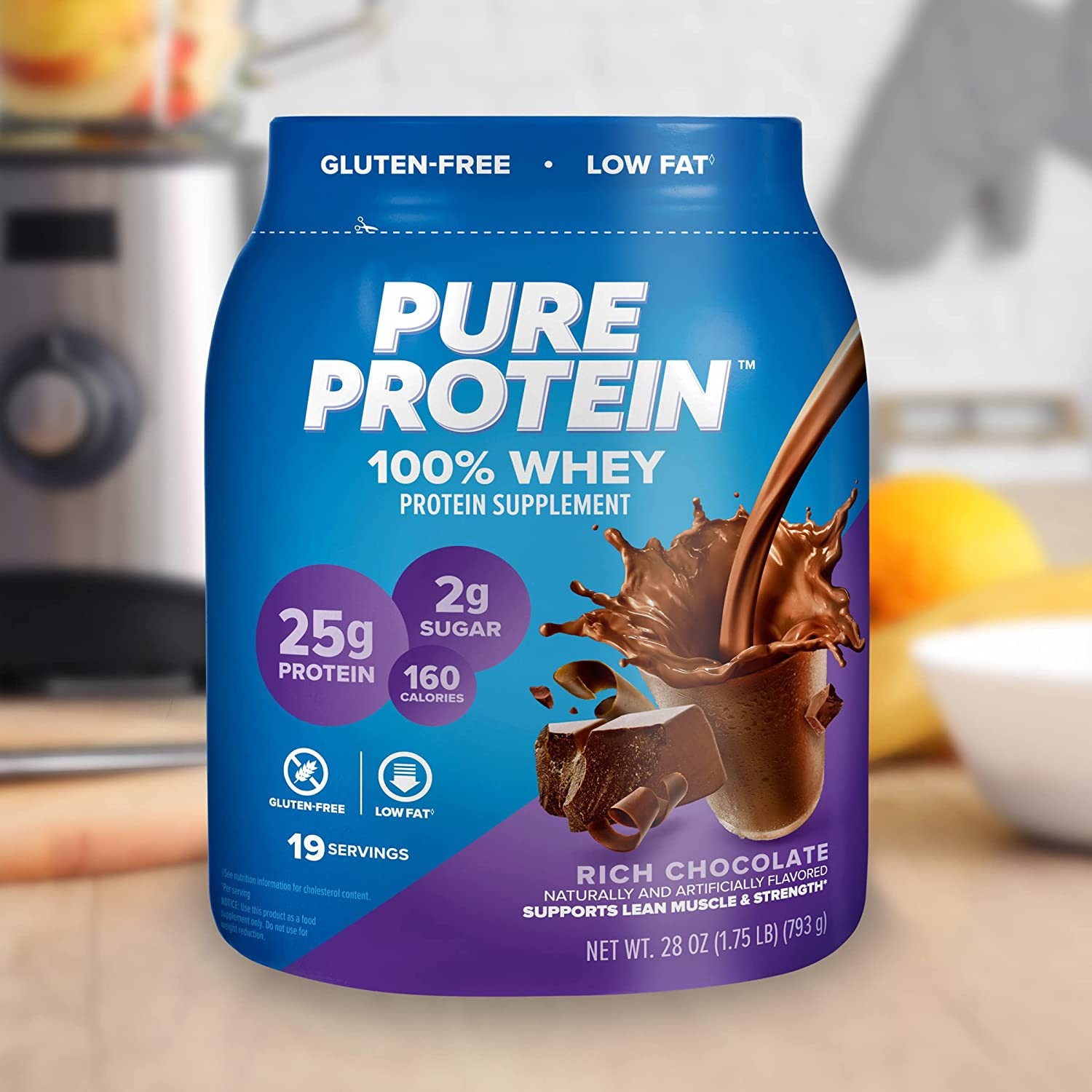 Protein Powder 100% Whey Rich Chocolate 25 G Protein 1.75 Lb Top Quality and NEW