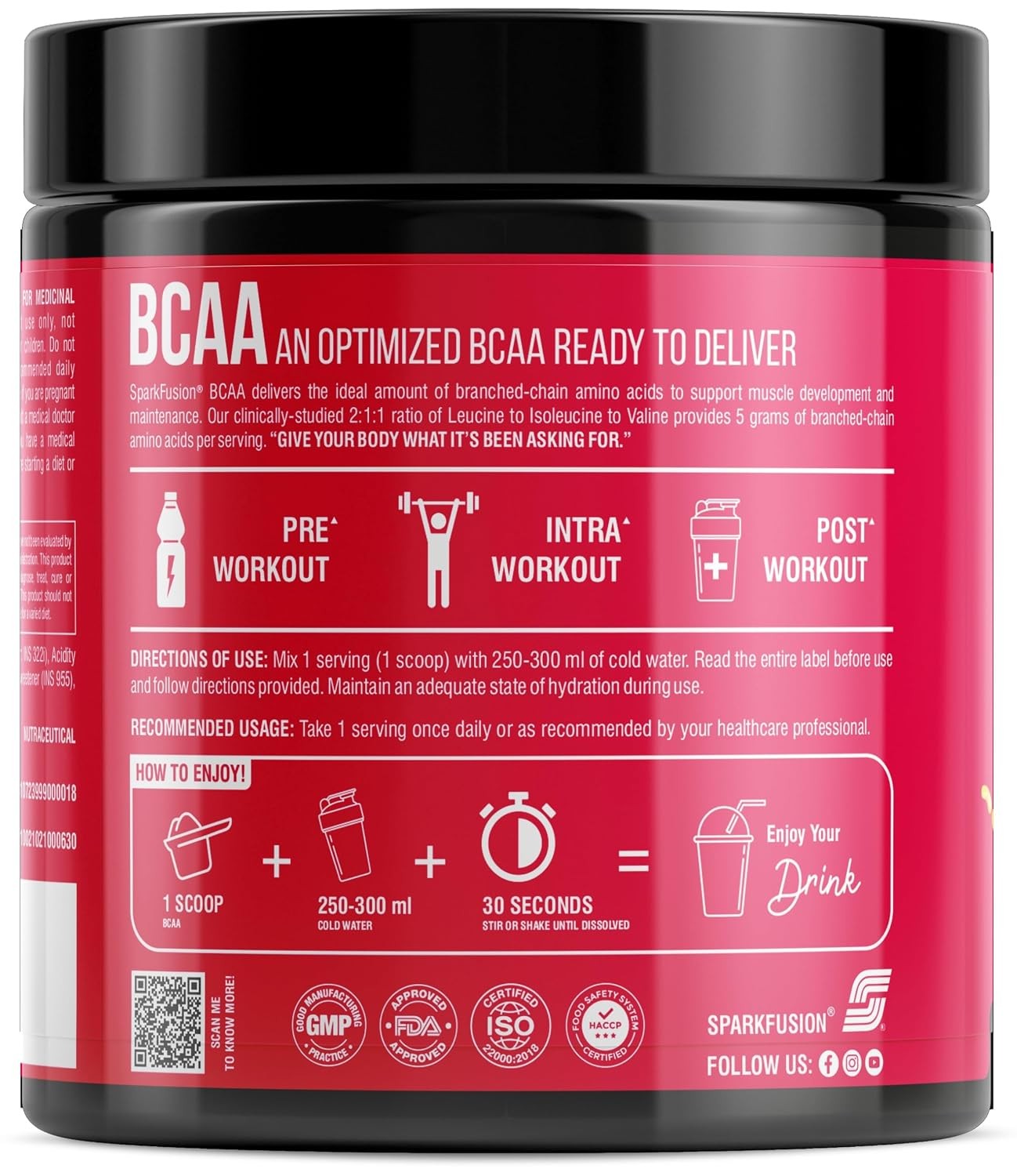 Sparkfusion BCAA Powder Fresh Pineapple Flavour 250gm