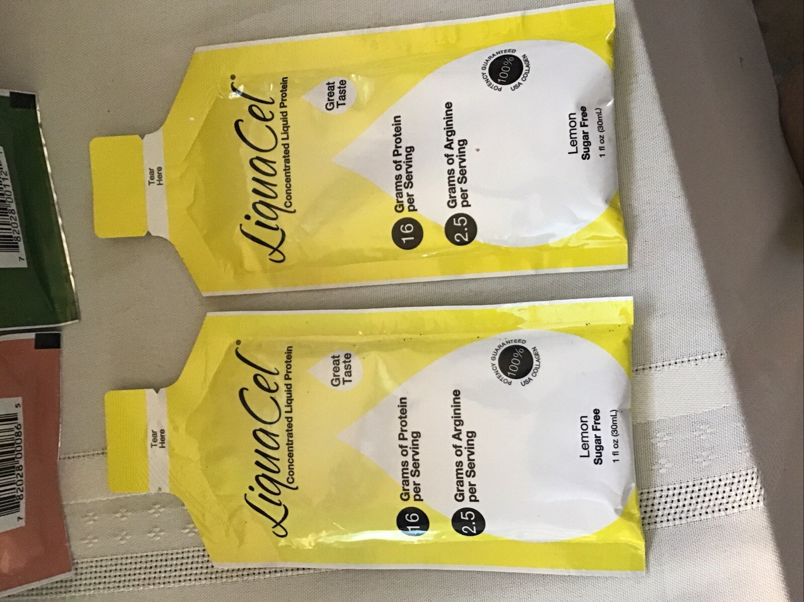 4-1oz Pk LiquaCel Concentrated Liquid Protein,2 Lemon,1 Peach Mango,1 Ginger Ale