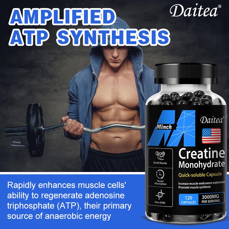 Creatine Monohydrate Capsules 3000mg, 30/60/120 Capsules,Muscle Explosion 120pcs