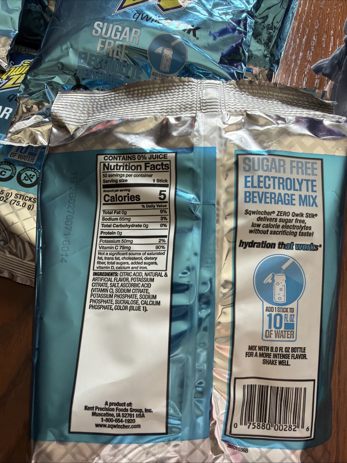 Sqwincher Zero Sugar Qwik Stick Blue Mixed Berry Flavor Electrolyte 50ct