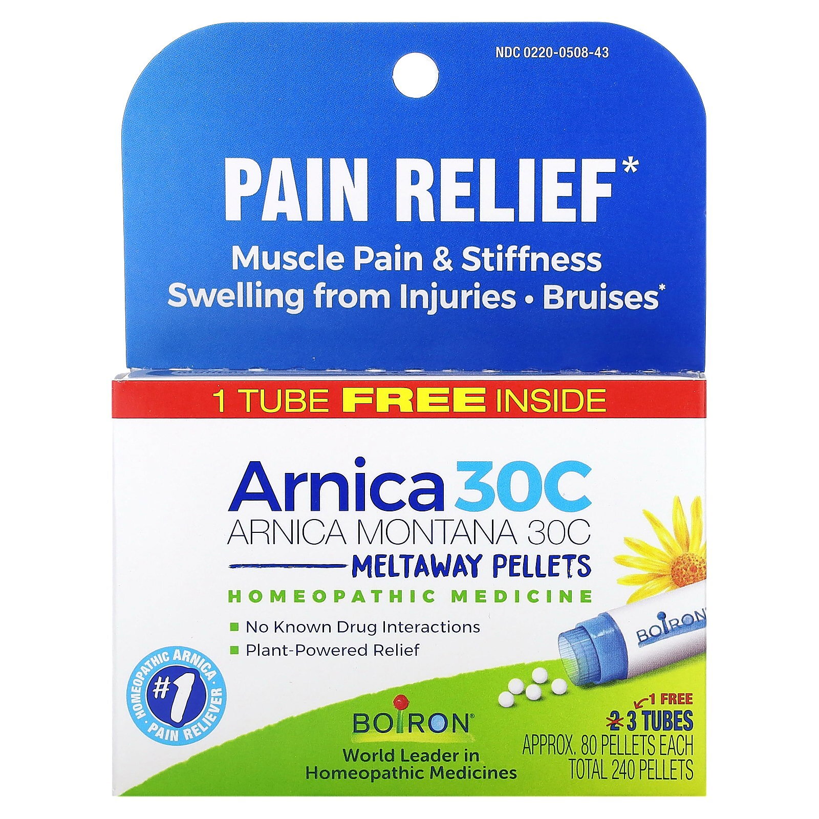 Arnica Montana, 30C, 3 Tubes, Approx. 80 Pellets Each