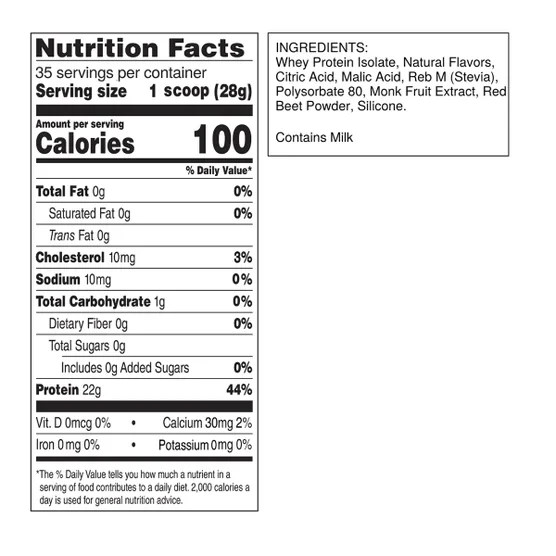 SEEQ CLEAR WHEY PROTEIN POWDER ISOLATE SUPPLEMENTS 22G FRUIT FLAVOR DRINK 2+ LBS