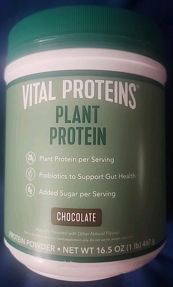 VITAL PROTEINS Plant Protein Powder Chocolate Flavor 15 Oz Exp 3/27