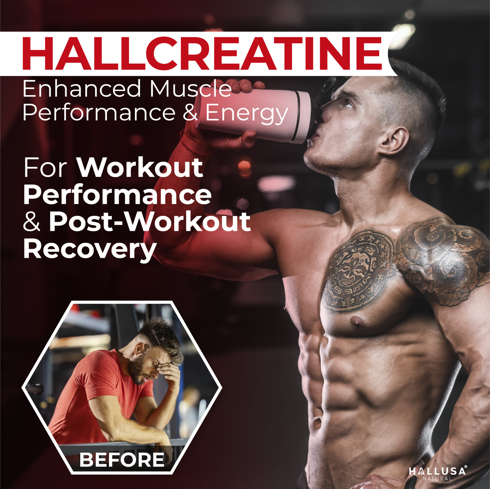 Creatine Monohydrate 1000 mg – Bodybuild, Muscle Growth & Recovery – 60 Capsules