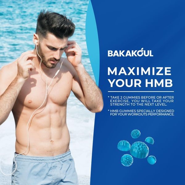 BAKAKOUL HMB and L-Leucine Gummies HMB and Leucine Supplement Supports Muscle…