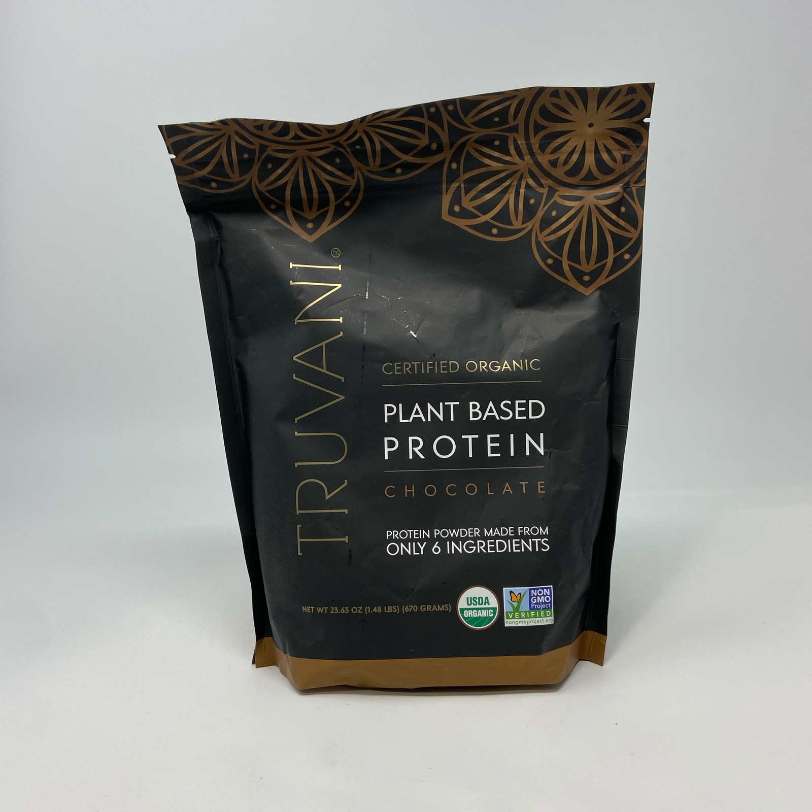 Truvani Organic Chocolate Plant Protein Powder 23.63 oz (20 Serv)