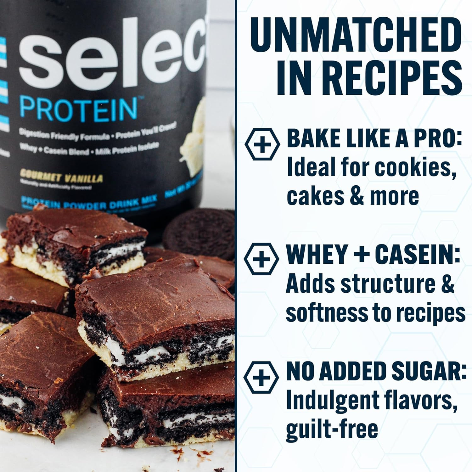Select Protein Powder, Whey and Casein Blend, Lean Protein Powder for Women and