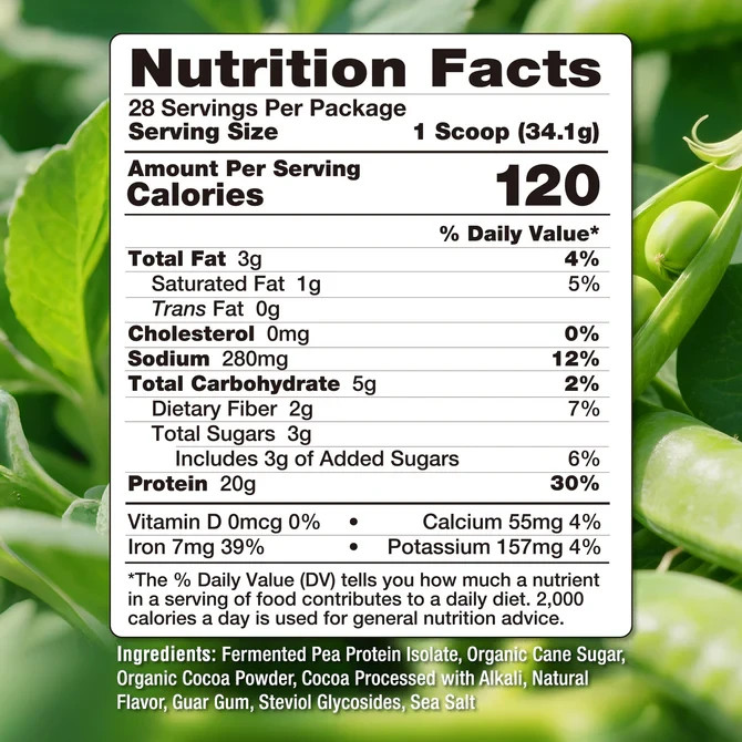 nutrasumma Fermented Pea Protein 2.11 lb Pouch – Chocolate Flavor
