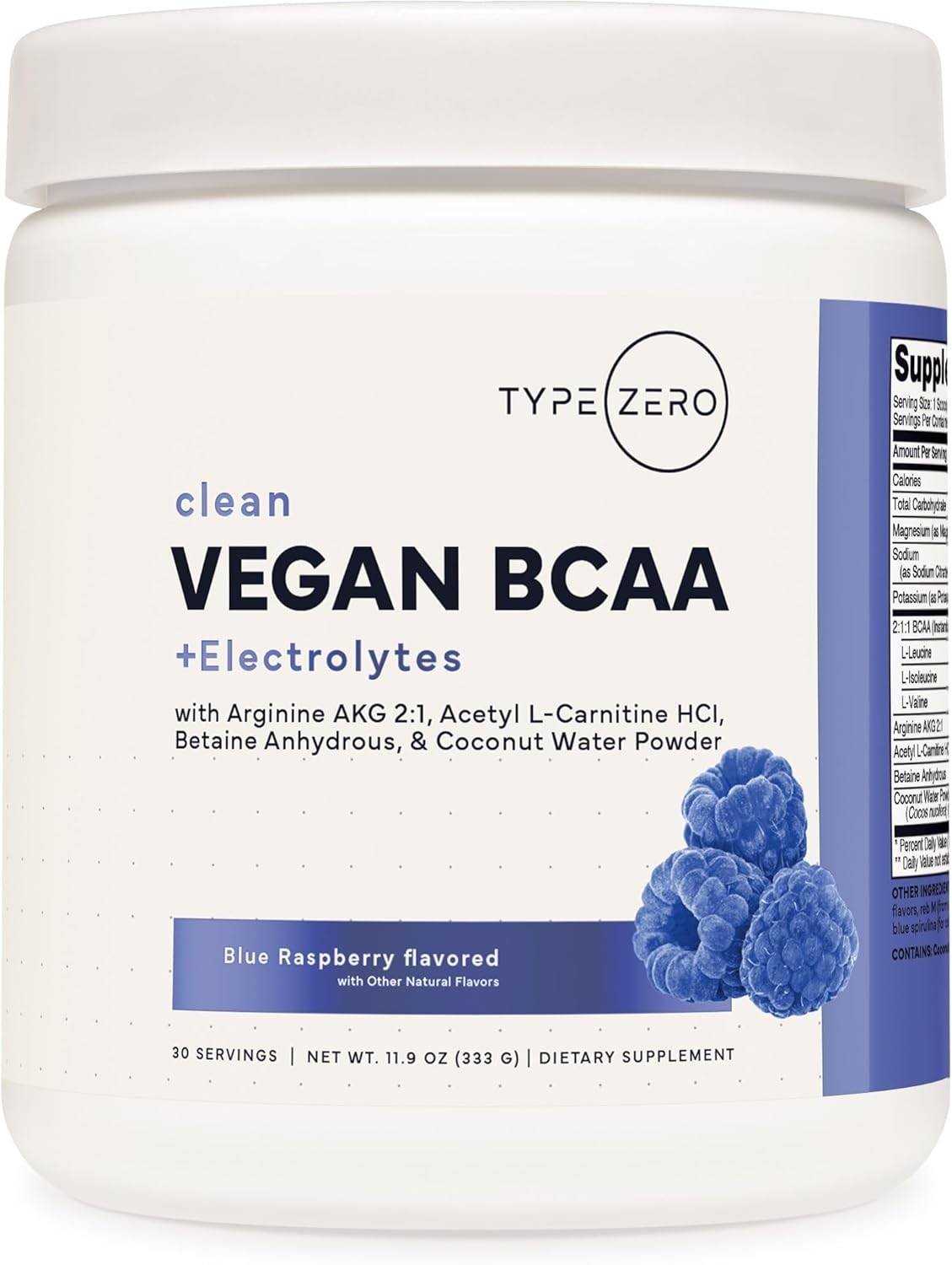 Type Zero Amino Burn – Vegan BCAA + Clean Pre Workout Powder with Arginine AKG