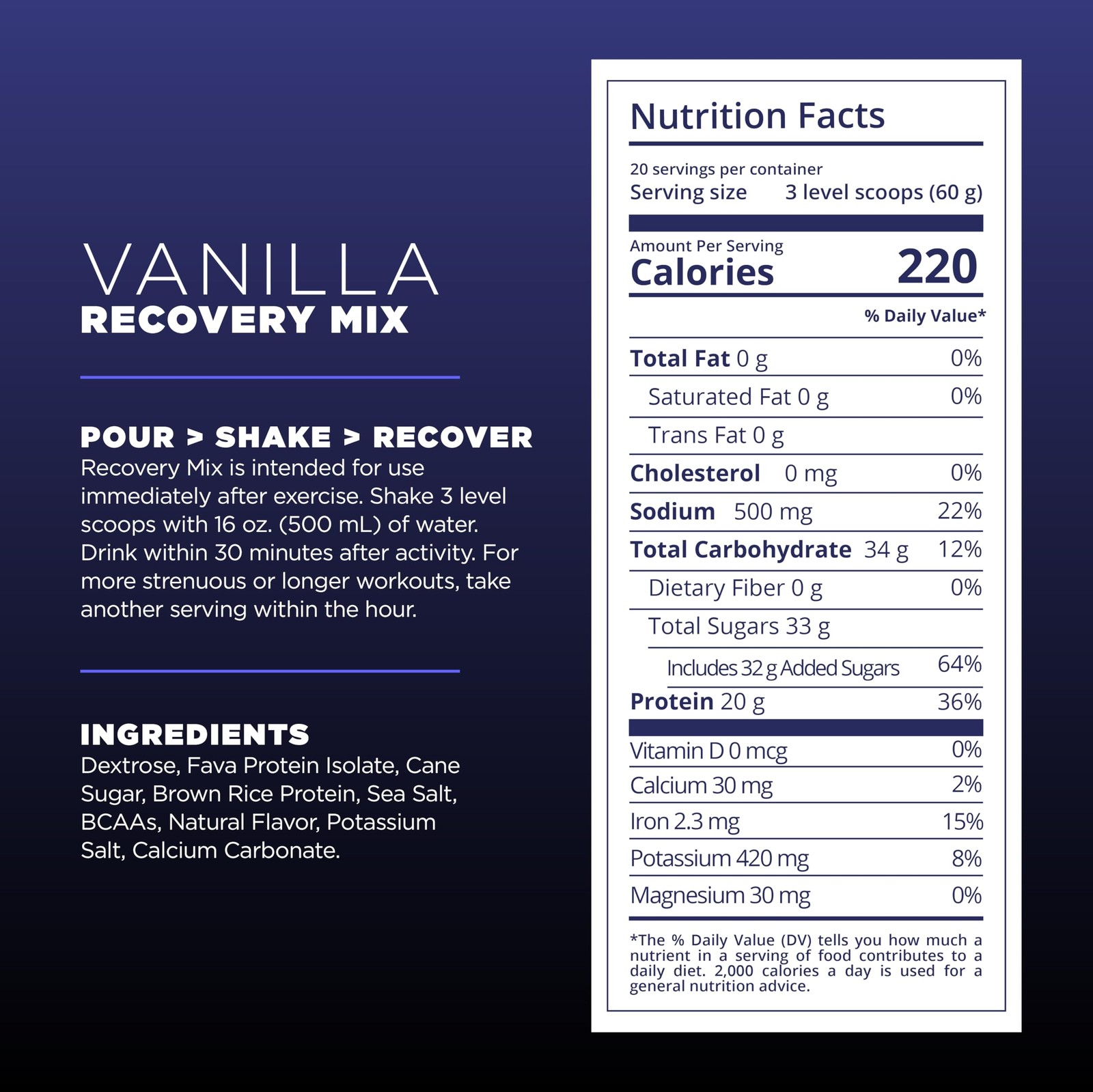 Tailwind Nutrition Recovery Mix 20 Grams Complete Protein Carbohydrates And