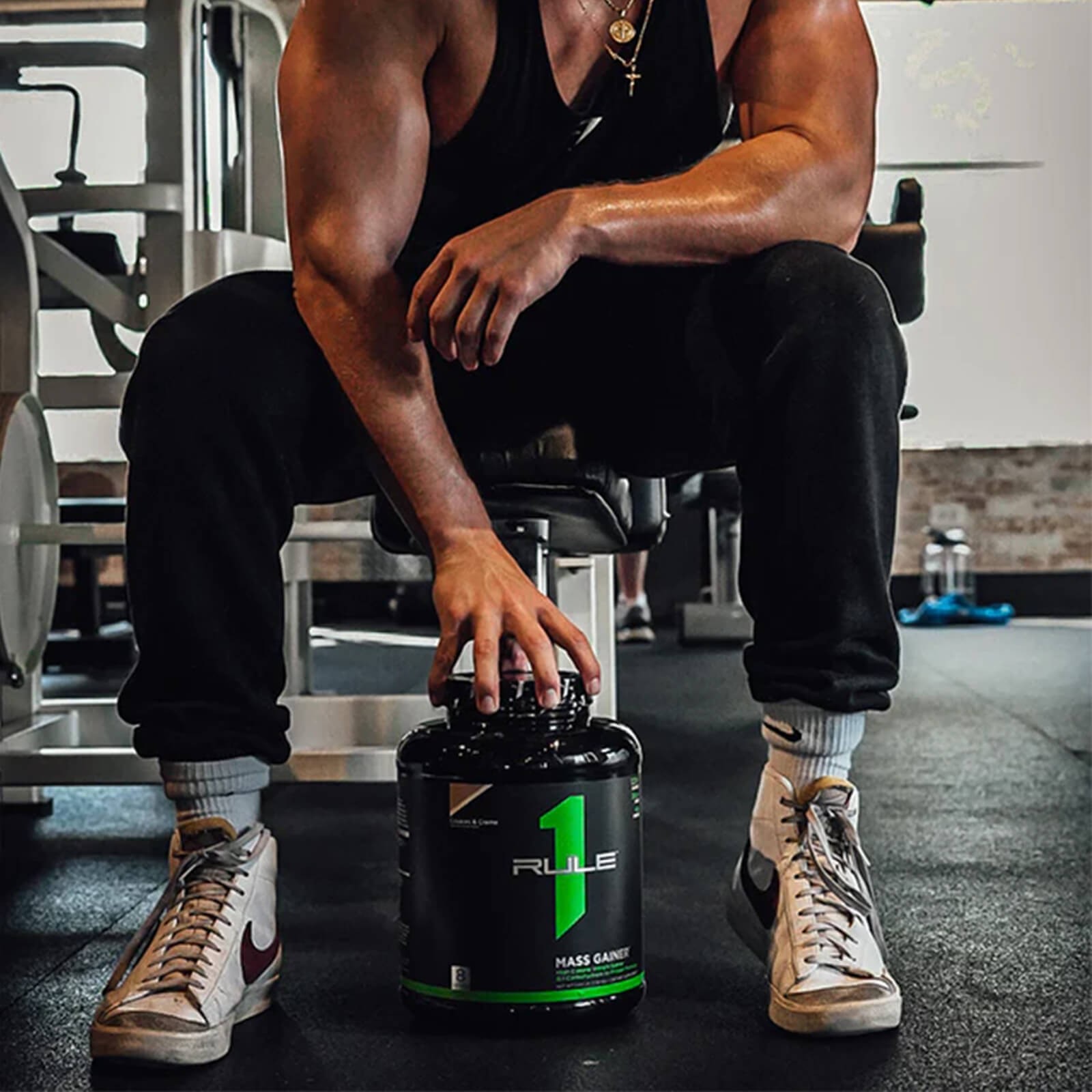 RULE 1 Mass Gainer 16 serv Strawberries Creme Mass Weight Gainer 11.43lb