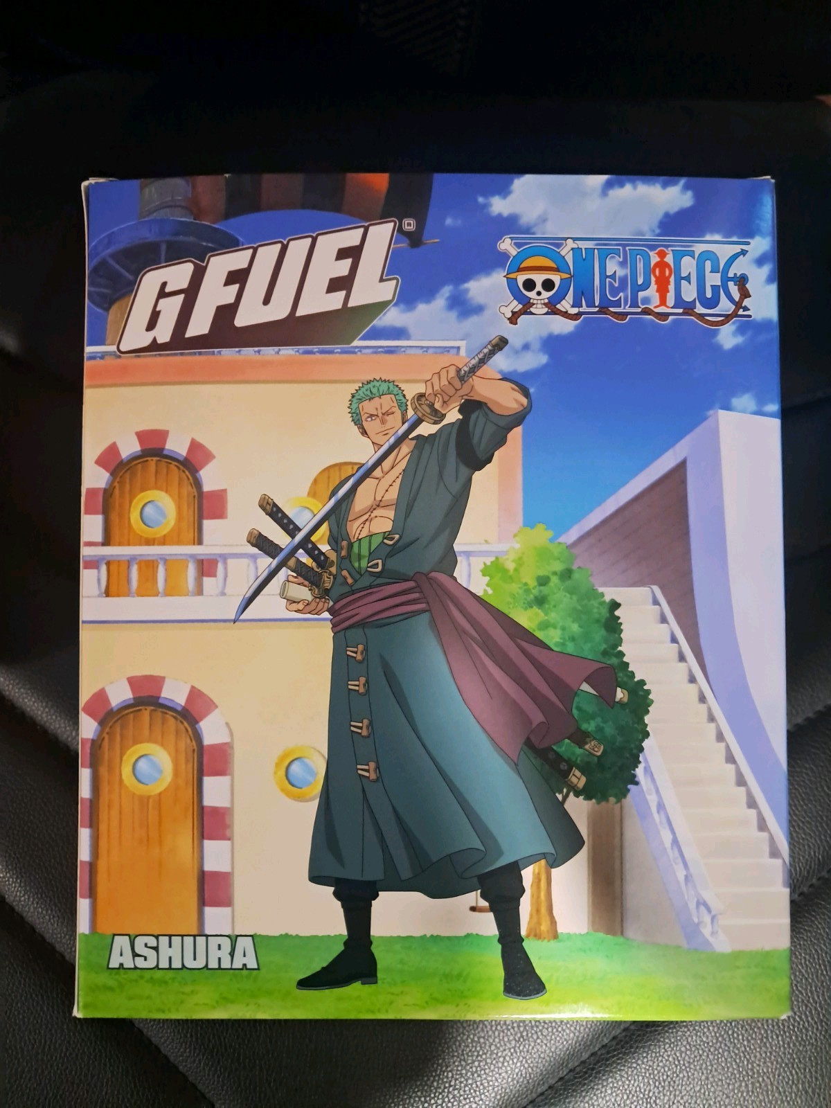 Gfuel x One Piece Zoro Ashura Collector’s Box – Shaker Cup Energy Powder Sticker