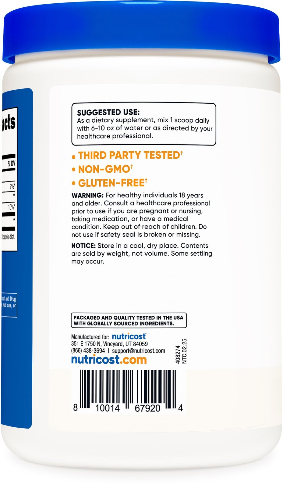 Nutricost D-Ribose Powder 500 Grams – 1.1 Pound (Pack of 1), Multicolor