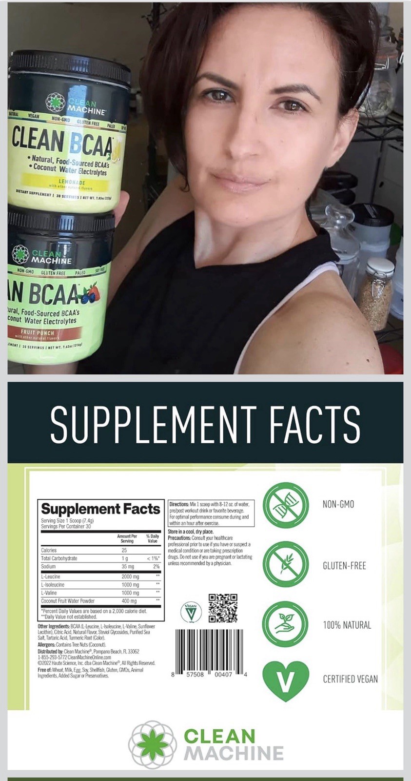 Clean BCAA – 2:1:1 Food Sourced Bcaas Powder & Coconut Water Electrolytes Recove
