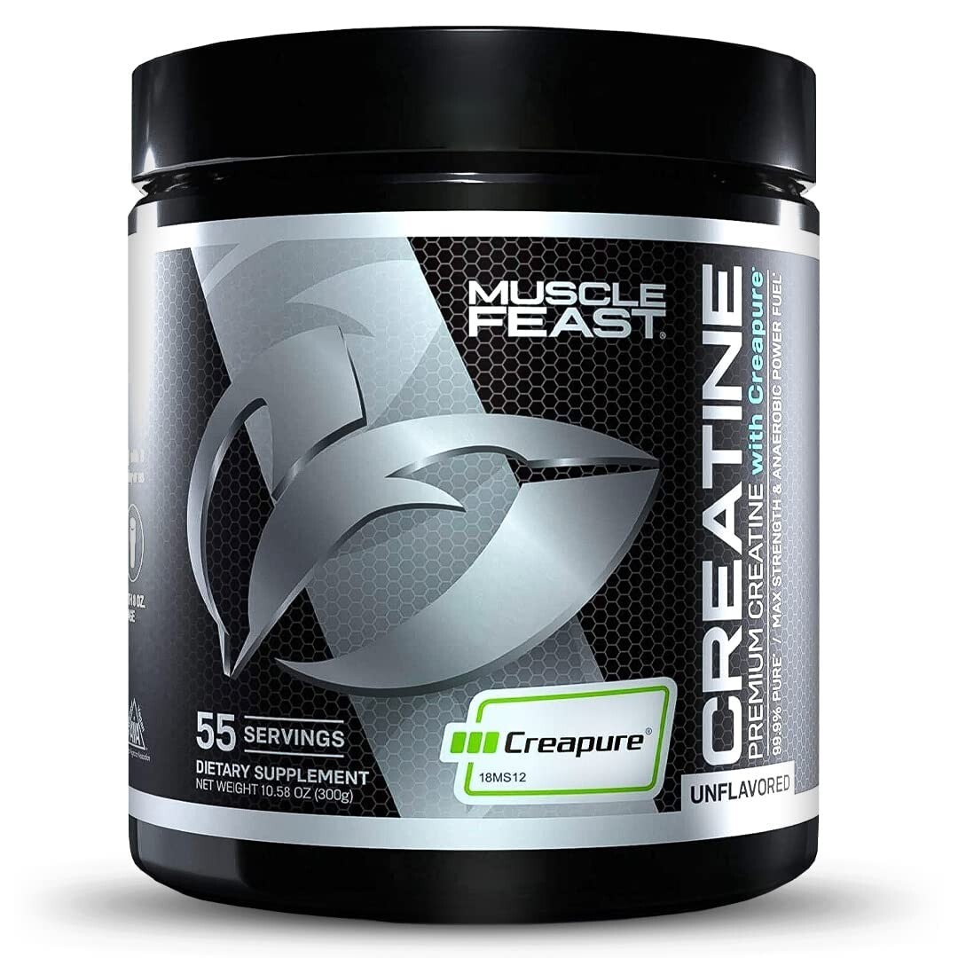 Muscle Feast Creapure Creatine Monohydrate Powder, Vegan Keto Gluten-Free, Unfla