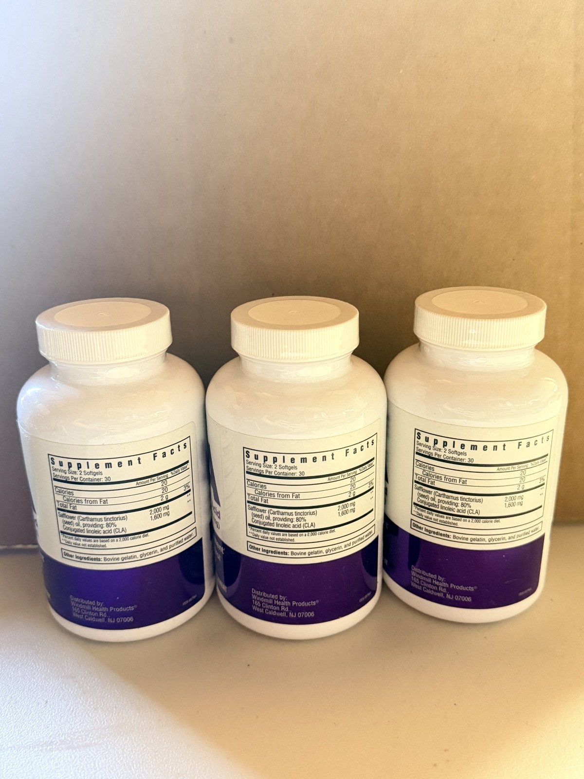 Conjugated Linoleic Acid 60 Soft gels by Zero Fat – Sealed 3 Bottles Exp 3/27