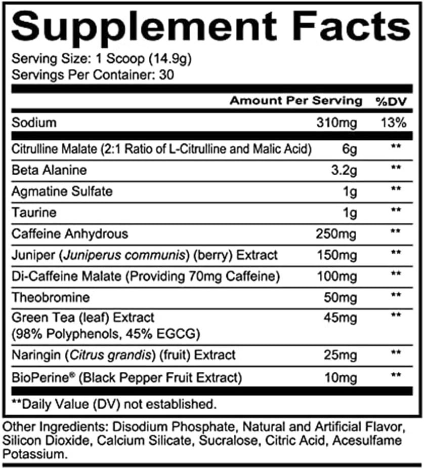 Total War Pre Workout, Tiger’S Blood – L Citrulline, Malic Acid, Green Tea Leaf