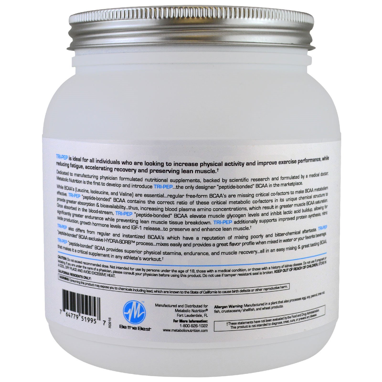 Tri-Pep, Branch Chain Amino Acid, Blue Raspberry, 14.1 oz, (400 g)