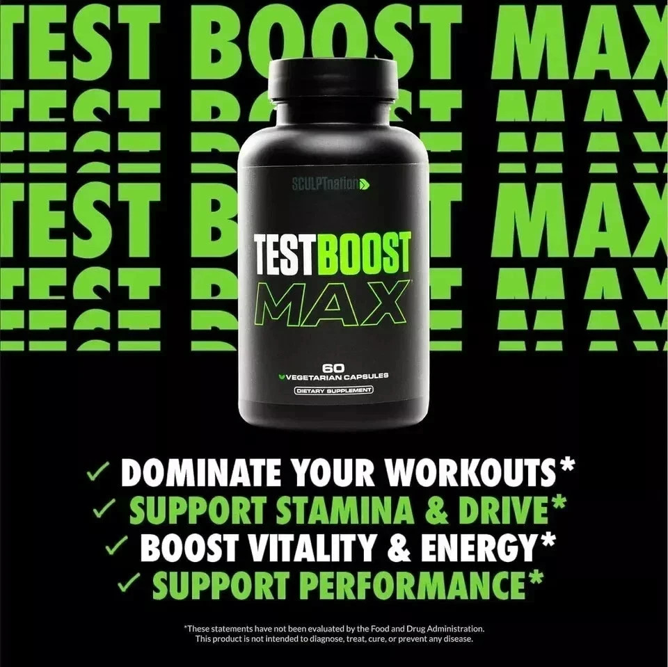 Improved 3x TEST BOOST Max Sculptnation Testosterone Build Muscle Gentlemen Fat