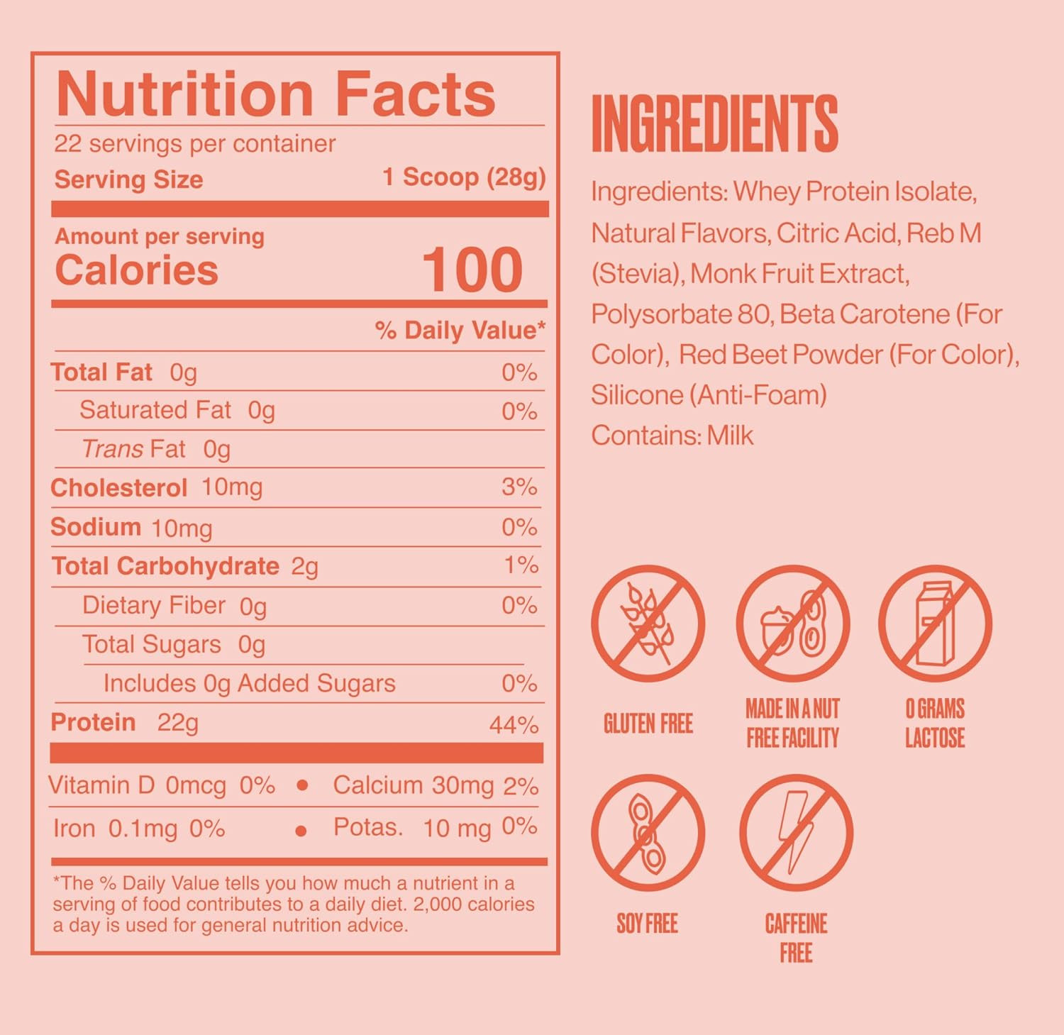 Clear Protein Powder – Juicy Peach – 22 Servings – 22G Clear Whey Protein Isolat