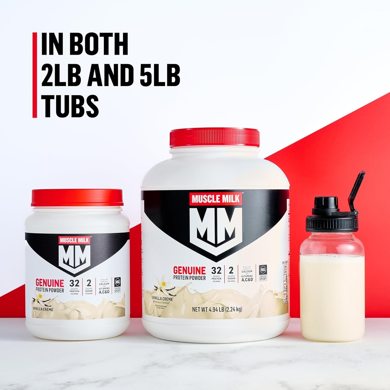 Muscle Milk Genuine Protein Powder Strawberries N Creme 1.93 lbs 13 Servings