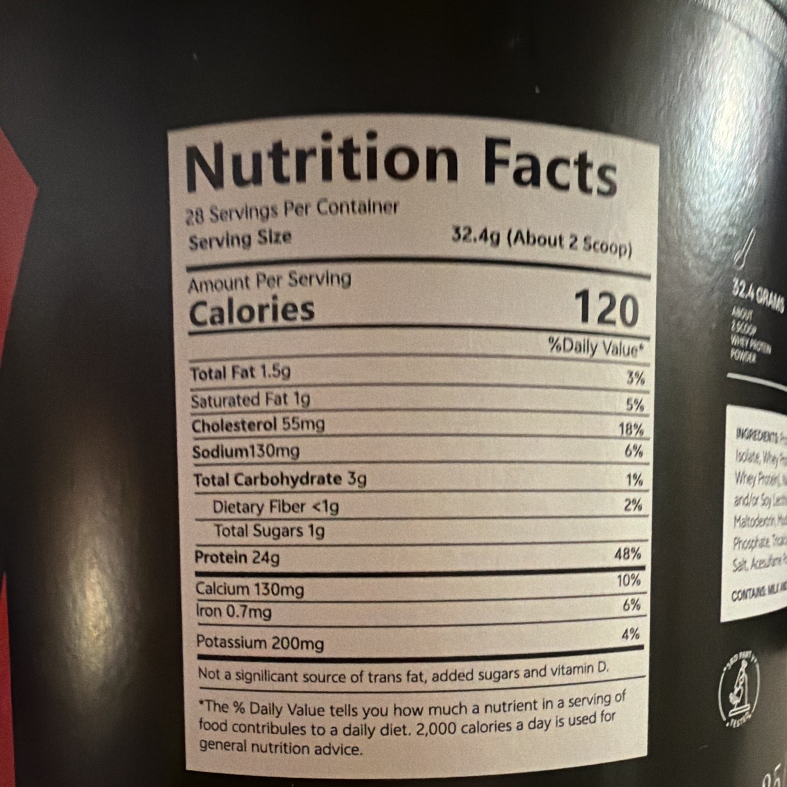 Whey Protein Powder Strawberry 2 lb (907 g) 28 Servings for Muscle Gain