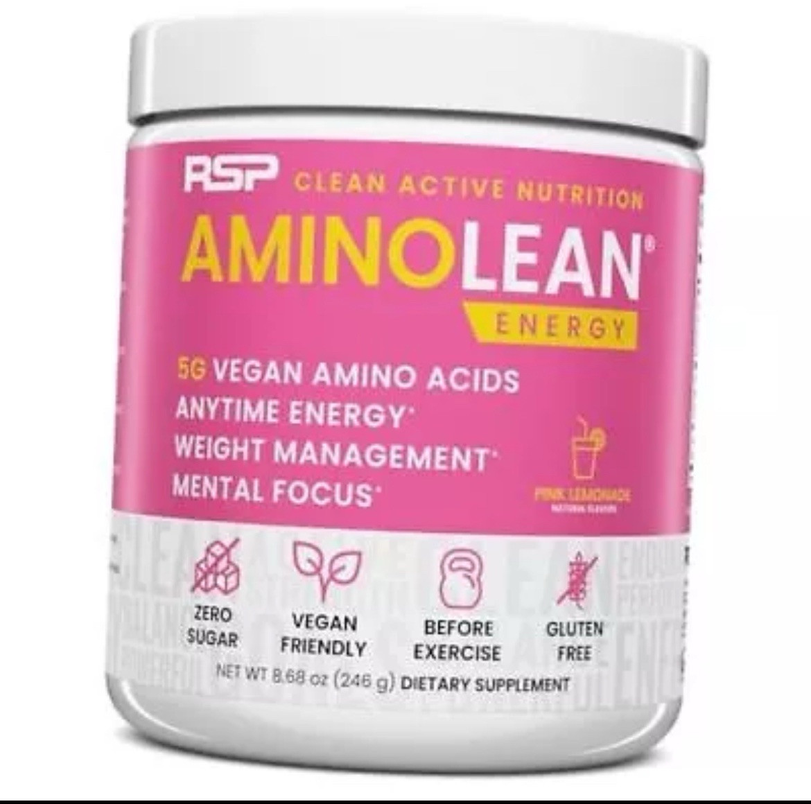 RSP Nutrition AminoLean Pre Workout Powder with BCAAs, Amino Acid Energy