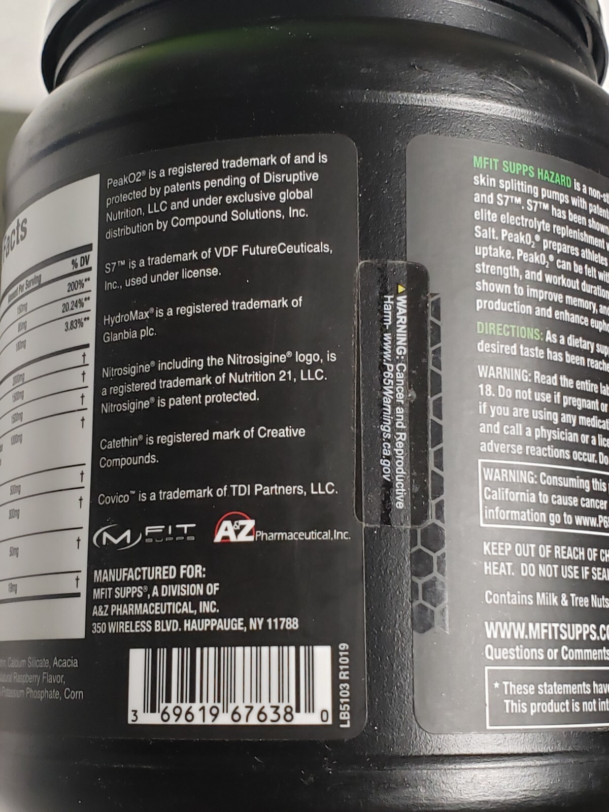 MFIT SUPPS – HAZARD Non-Stimulant Pump Formula – Raspberry Lemonade – Exp 2/2026