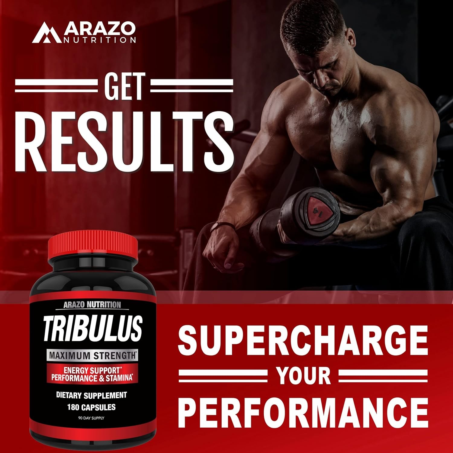 Arazo Nutrition Tribulus Terrestris 1500mg Extract Powder – 180 Capsules -…