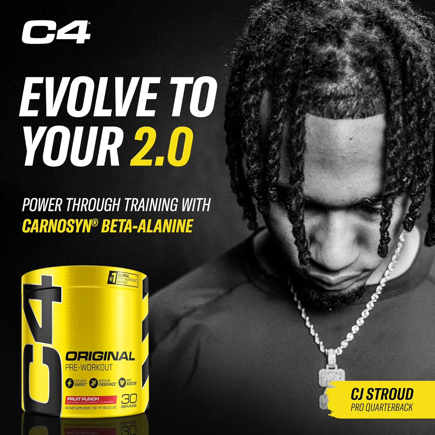 C4 Original Pre Workout Powder, Fruit Punch, 30 Servings