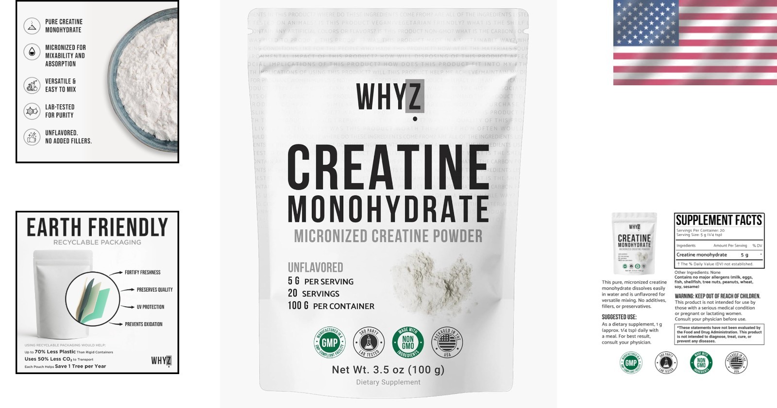Creatine Monohydrate Powder, Micronized for Energy & Muscle Growth – 20 Servings