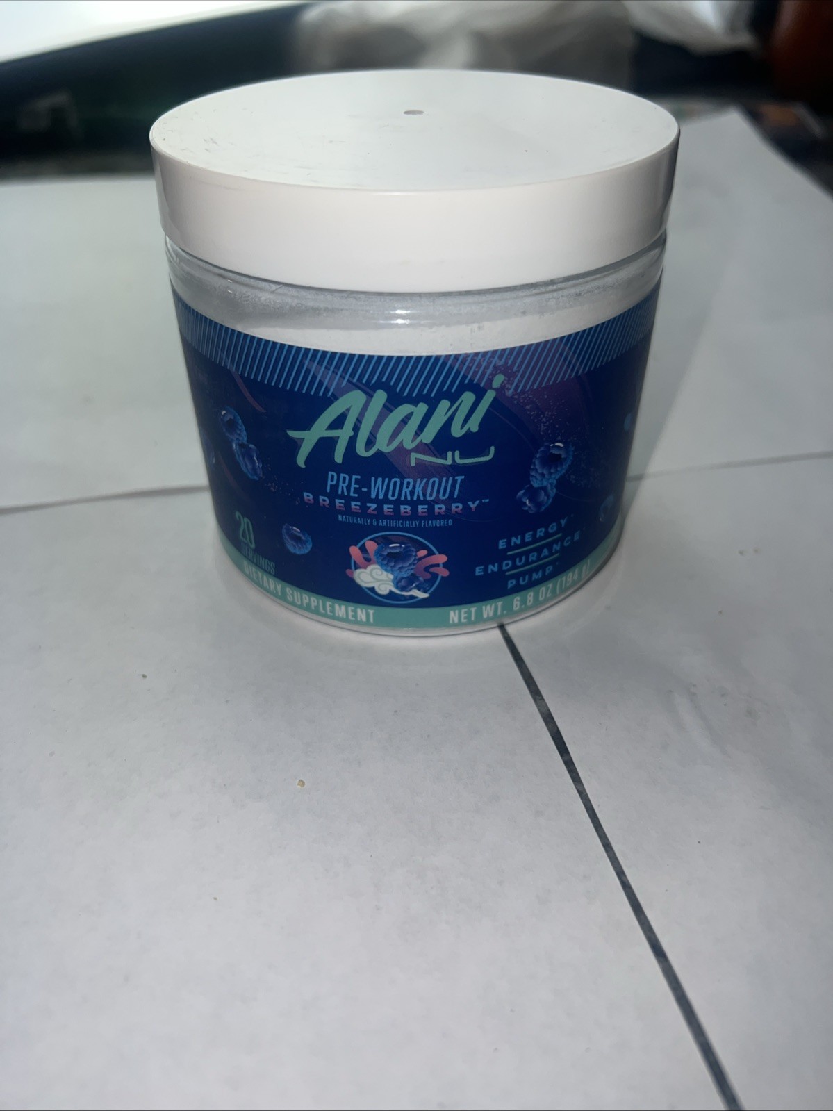 Alani Nu Pre-Workout Breezeberry 6.8 oz 20 Servings – New-Exp:06/2026