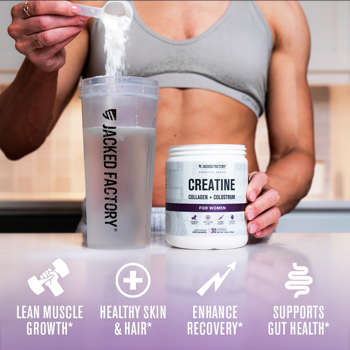 Creatine for Women – Creatine Monohydrate with Collagen + Colostrum to Suppor…