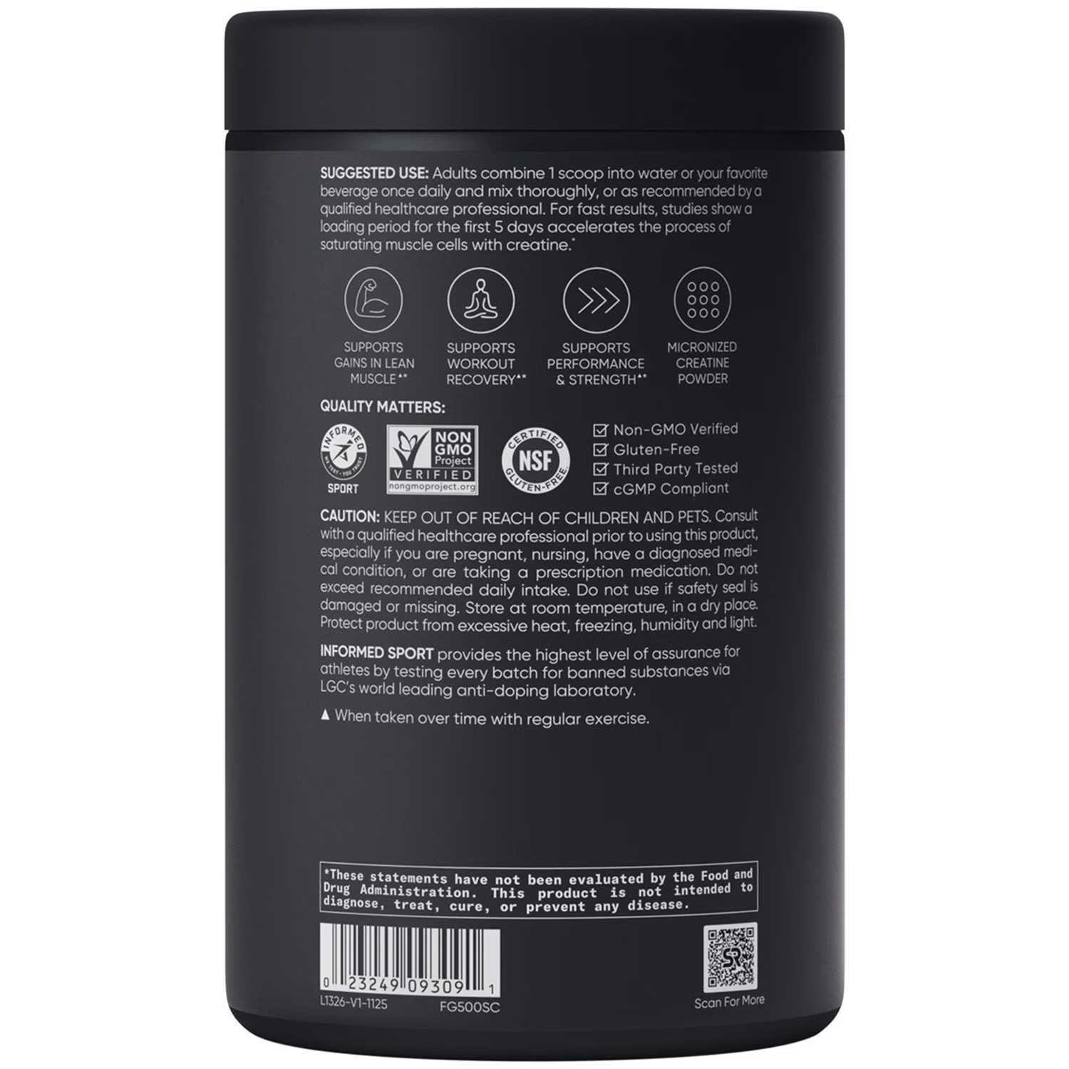 Sports Research Creatine Monohydrate Lean Muscle Strength (825g) 165 Serving