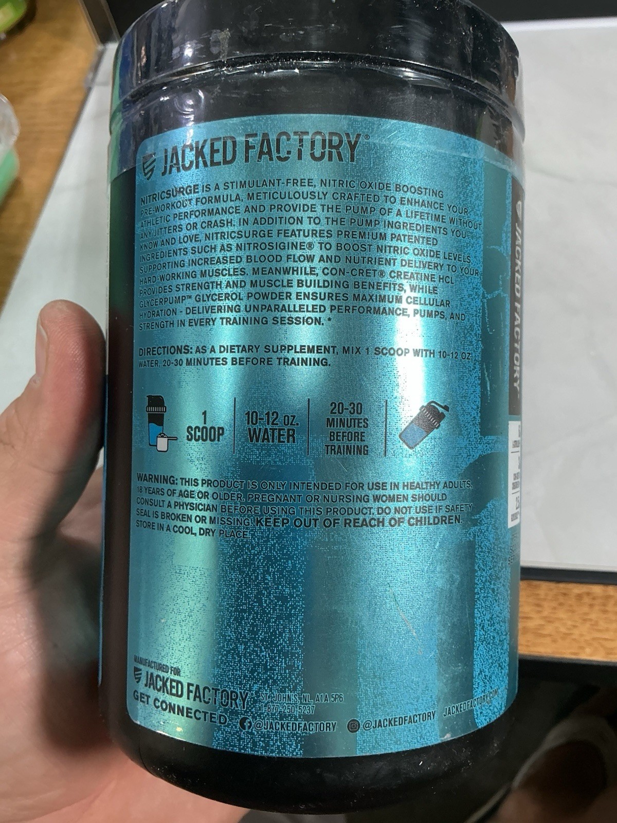 Nitric Surge Stim Free pre Workout Blue Raspberry 11.42oz 5/26