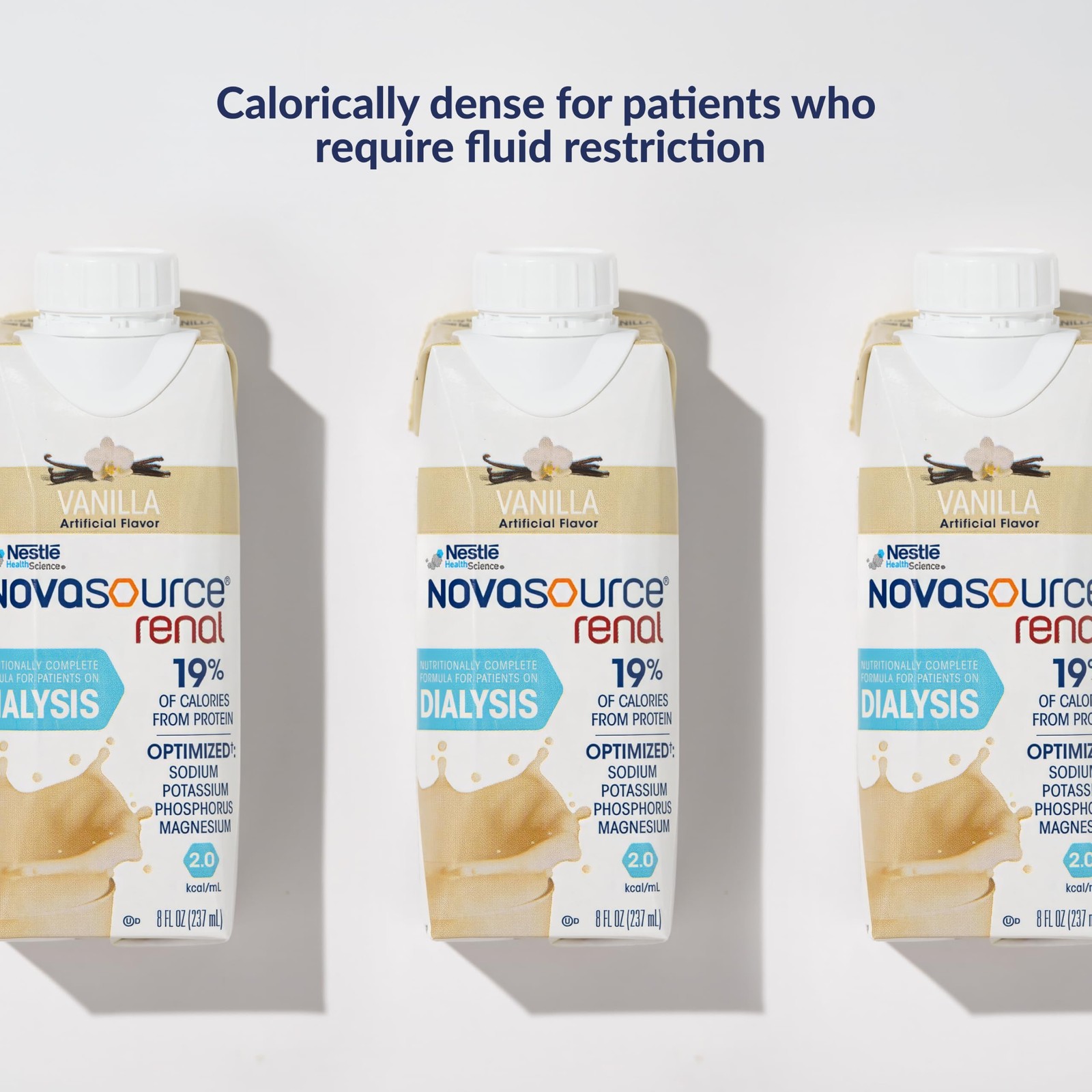 NOVASOURCE Renal Vanilla, Nutritionally 8 Fl Oz (Pack of 24), Off White