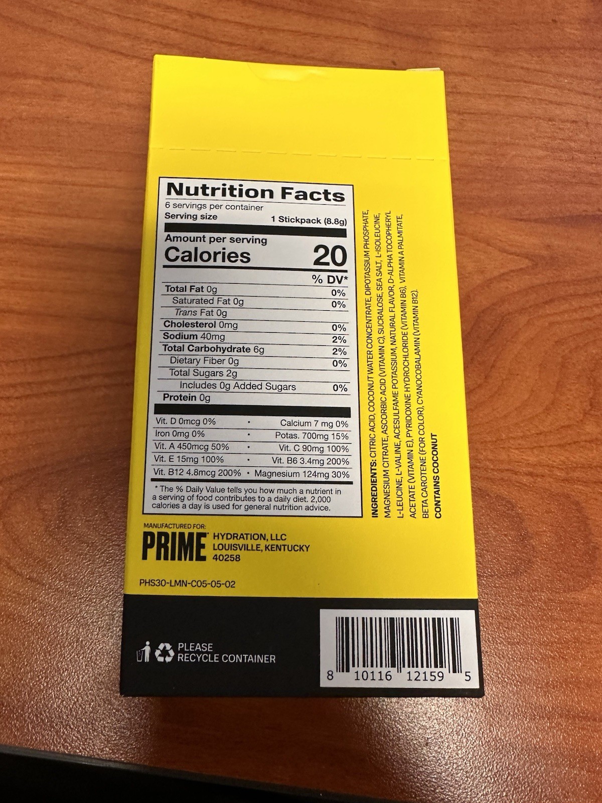 Prime Hydration Sticks Lemonade 3 Boxes, 6 Sticks Each 18 Sticks!!!