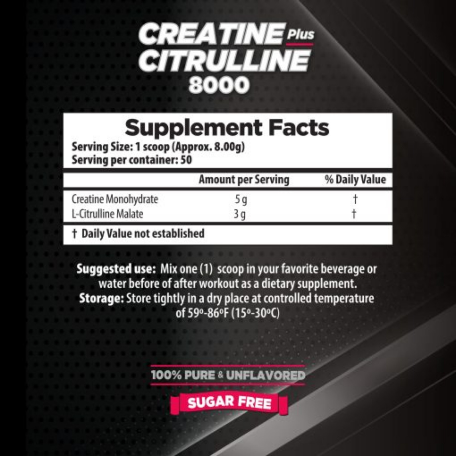 LHA Unflavored Creatine Citrulline – 400g Workout Support Formula (2-Pack)