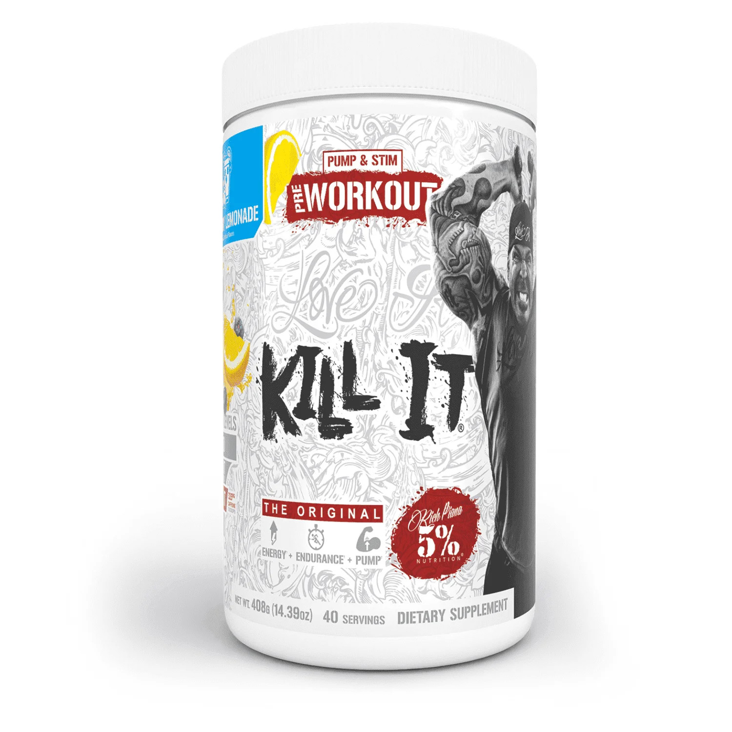 Rich Piana Kill It Pre-Workout Powder Supplement with Creatine & Caffeine for Pu
