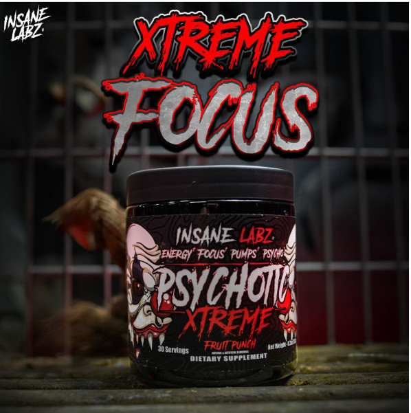 INSANE LABZ PSYCH-O-TIC XTREME Pre-Workout Powerhouse Energy Focus 25 Serving