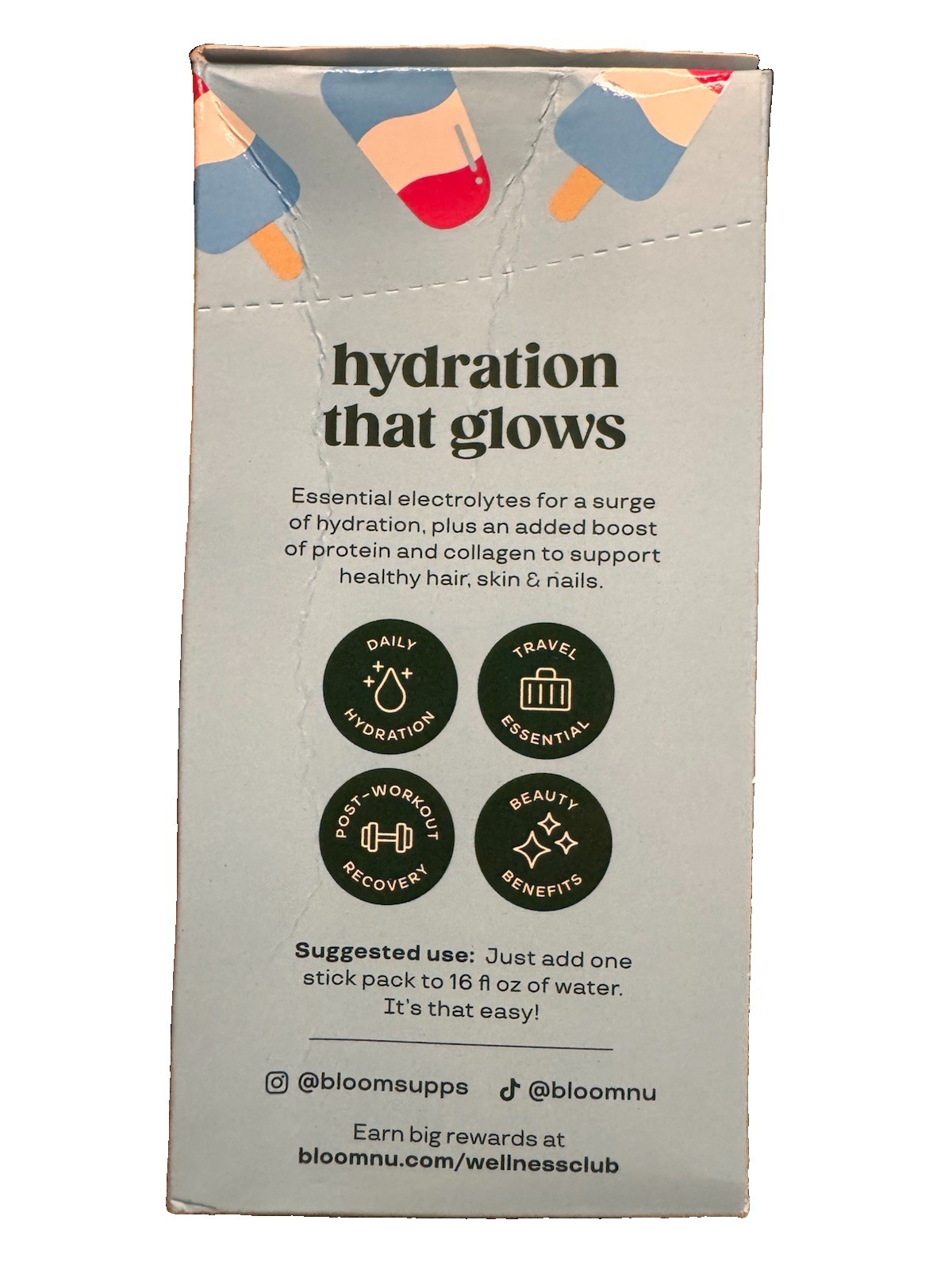 Bloom Nutrition Bloom Daily Hydration Electrolyte Powder Packets Collagen 5G