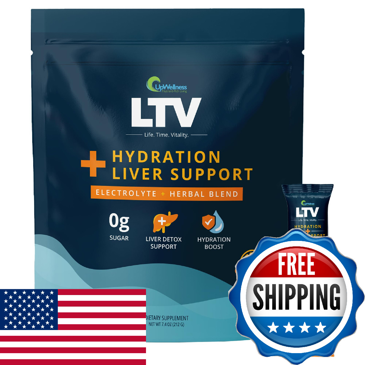 UpWellness LTV Liver Hydration Packets – Electrolytes Powder Packets for Instant